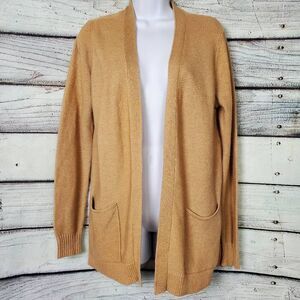 Staccato Women’s Camel Tan Open Front Knit Cardigan Sweater Size Medium